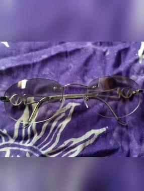 Valentino Purple Rimless Sunglasses